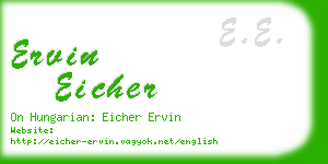 ervin eicher business card
